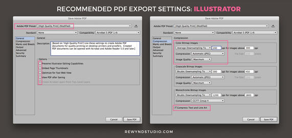 Optimal Illustrator PDF Export Settings